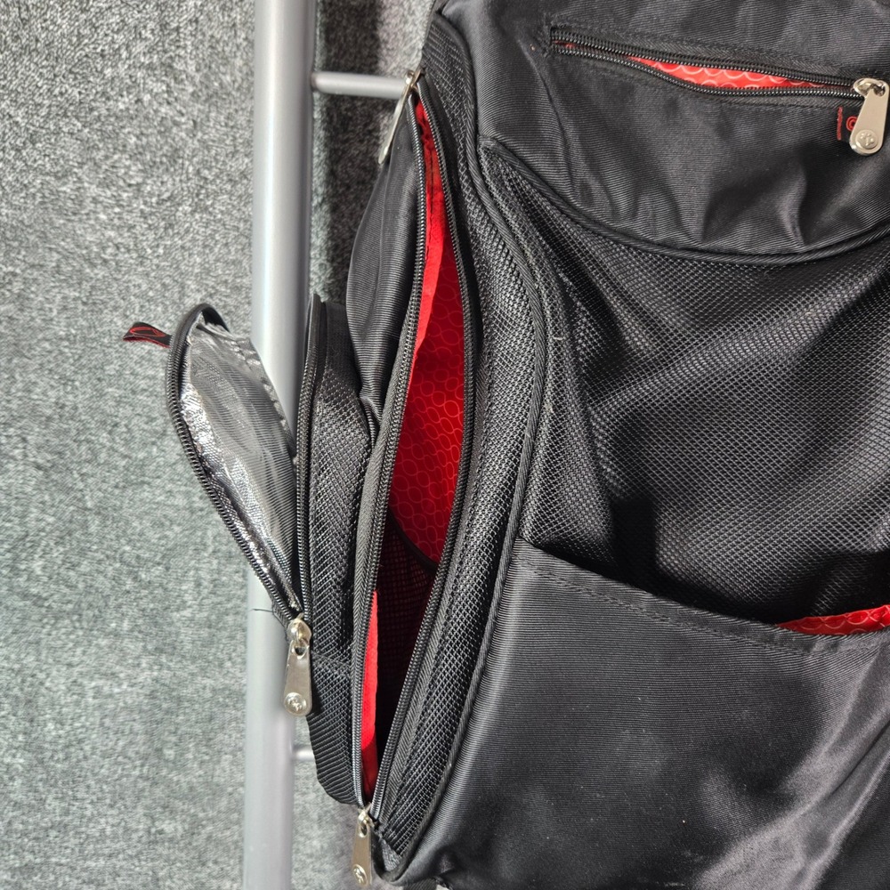 Fisher-Price Diaper Bag Backpack Black Red Insulated Bottle Wipes Pocket S91399 - Picture 4 of 9
